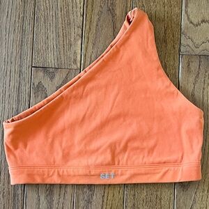 Orange Set Active Sportbody One-Shoulder Sports Bra